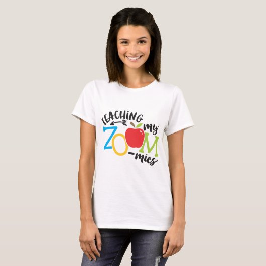 Zoom Onderwijs mijn dierentuinleraar Homeschool T-shirt (Voorkant volledig)