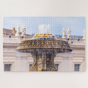 Zoom op fontein in St. Peter Square, Rome, Italië Legpuzzel