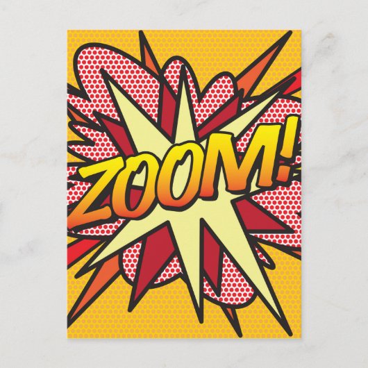ZOOM Pret Retro Strip Pop Art Briefkaart (Voorkant)