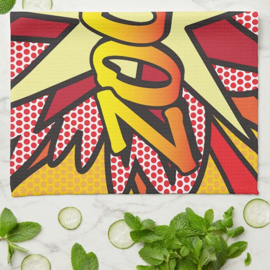 ZOOM Pret Retro Stripboek Pop Art Theedoek (Gevouwen)