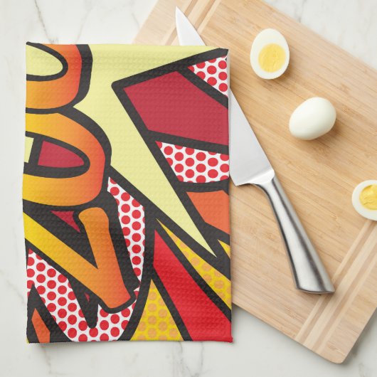 ZOOM Pret Retro Stripboek Pop Art Theedoek (Quarter Fold)