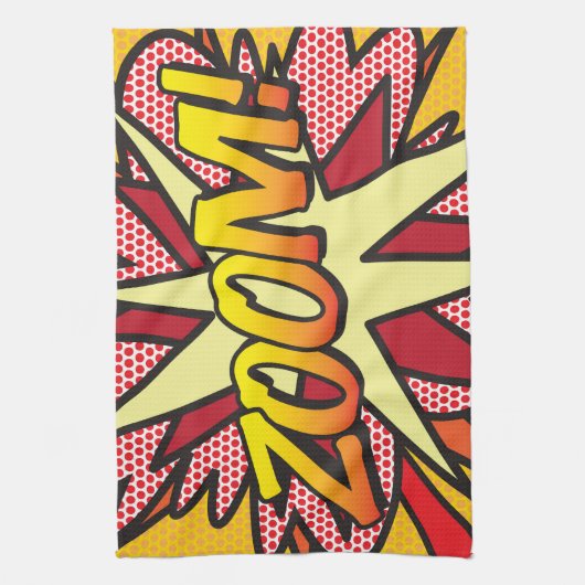 ZOOM Pret Retro Stripboek Pop Art Theedoek (Verticaal)