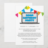 Zoom-verjaardagsfeestuitnodiging Kaart (Voorkant / Achterkant)