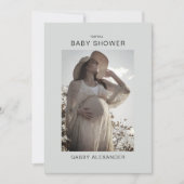 Zoom virtueel Baby shower Foto neutraal uitnodigin Kaart (Voorkant)