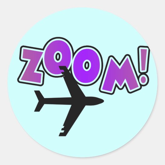 Zoom Vliegtuig T-shirts en geschenken Ronde Sticker (Voorkant)