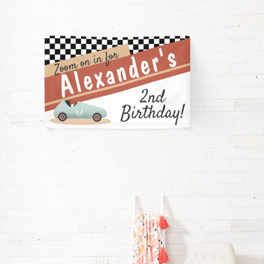 Zoom Zoom Retro Car Theme Car Racing Fanatic Cute Spandoek (Insitu)