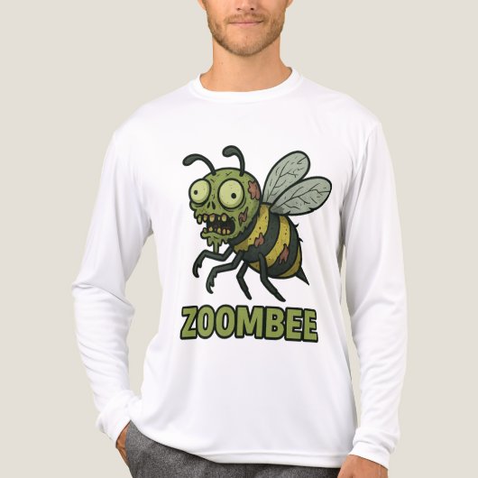 Zoombee - Grappig Zombie Bee Cartoon Design Tri-Blend Shirt (Voorkant volledig)