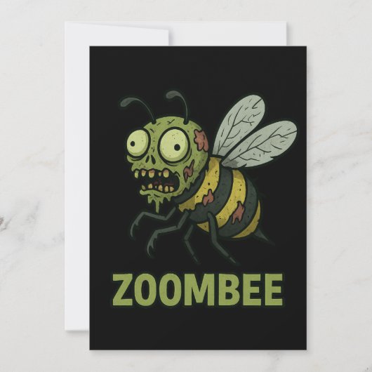 Zoombee – Grappige Zombie Bij Cartoon Ontwerp Kaart (Voorkant)