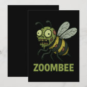 Zoombee – Grappige Zombie Bij Cartoon Ontwerp Kaart (Voorkant / Achterkant)