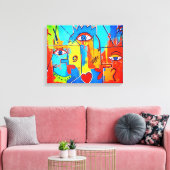 Zoombijeenkomst Abstract Canvas Afdruk (Insitu (Woonkamer))