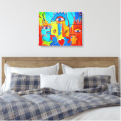 Zoombijeenkomst Abstract Canvas Afdruk (Insitu (Slaapkamer))