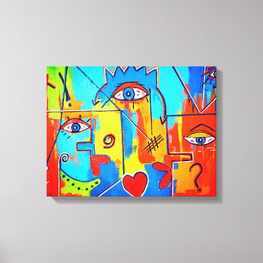 Zoombijeenkomst Abstract Canvas Afdruk (Voorkant)