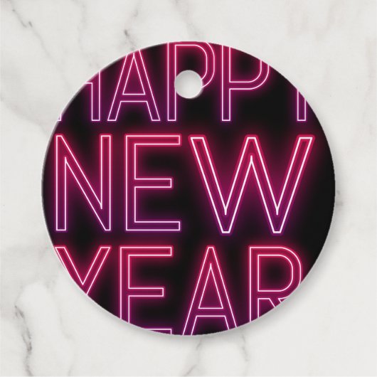 Zoomen in Paarse verloop nieuwjaar Bedankjes Labels (Voorkant)