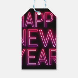 Zoomen in Paarse verloop nieuwjaar Cadeaulabel