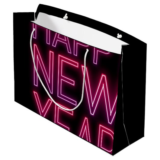 Zoomen in Paarse verloop nieuwjaar Groot Cadeauzakje (Achterkant Gekanteld)