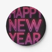 Zoomen in Paarse verloop nieuwjaar Papieren Bordje (Voorkant)