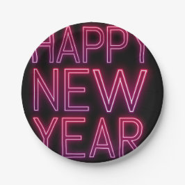 Zoomen in Paarse verloop nieuwjaar Papieren Bordje