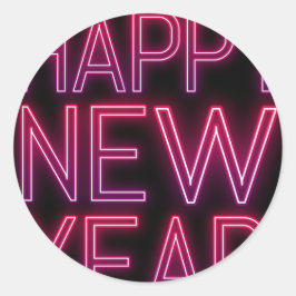 Zoomen in Paarse verloop nieuwjaar Ronde Sticker