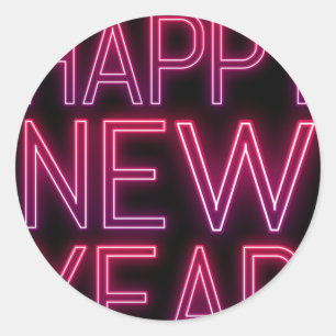 Zoomen in Paarse verloop nieuwjaar Ronde Sticker