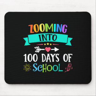 Zoomen naar 100 dagen schoolleraar Kinder cadeau Muismat
