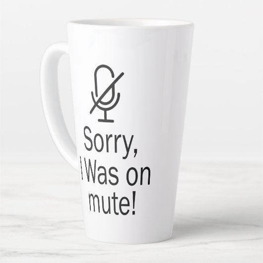 Zoomen/Teams Sorry dat ik op Dempen-videogesprek s Latte Mok (Linkerhoek)