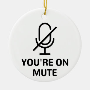 Zoomen/Teams U bent op Dempen Video Call Keramisch Ornament