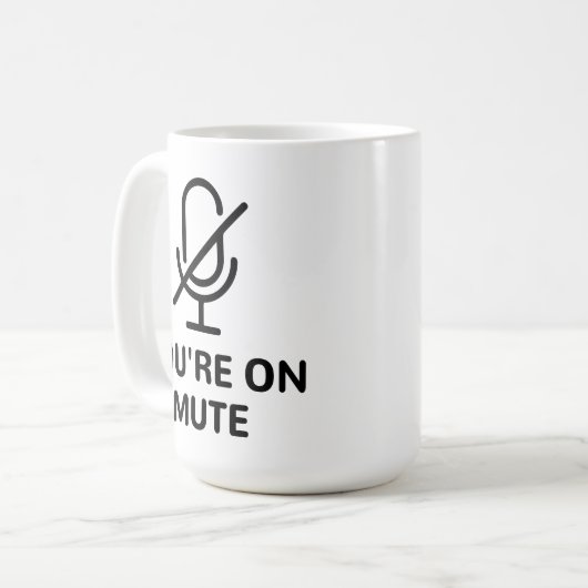Zoomen/Teams U bent op Dempen Video Call Koffiemok (Voorkant links)