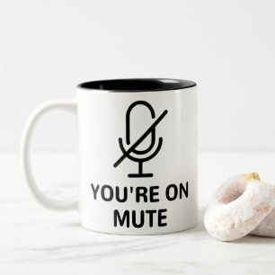 Zoomen/Teams U bent op Dempen Video Call Tweekleurige Koffiemok