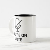 Zoomen/Teams U bent op Dempen Video Call Tweekleurige Koffiemok (Voorkant links)