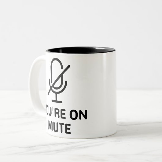 Zoomen/Teams U bent op Dempen Video Call Tweekleurige Koffiemok (Voorkant links)