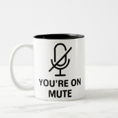 Zoomen/Teams U bent op Dempen Video Call Tweekleurige Koffiemok (Links)