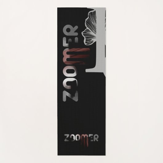 ZOOMER Yoga Mat Abstracte Kunst Grijs Zwart Poeder (Voorkant)