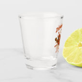 Zoomie Dog Flying Hot Dog Cartoon – Leuke retro Shot Glas (Links)