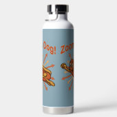 Zoomie Dog Flying Hot Dog Cartoon – Leuke retro Waterfles (Rechts)