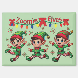 Zoomie Elfen Kerstmis Magneet