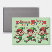 Zoomie Elfen Kerstmis Magneet (Voorkant / Achterkant)