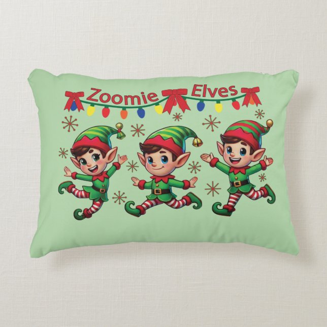 Zoomie Elves Christmas Accent Kussen (Voorkant)
