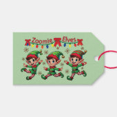 Zoomie Elves Christmas Cadeaulabel (Voorkant (Horizontaal))