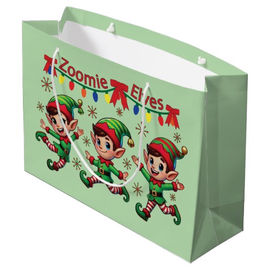 Zoomie Elves Christmas Groot Cadeauzakje (Achterkant Gekanteld)