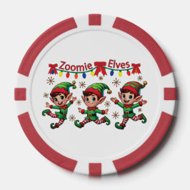Zoomie Elves Christmas Poker Chips