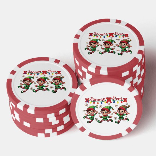 Zoomie Elves Christmas Poker Chips (Opstapeling)