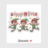 Zoomie Elves Christmas Sticker (Vel)