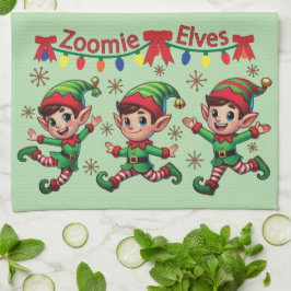 Zoomie Elves Christmas Theedoek