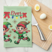 Zoomie Elves Christmas Theedoek (Quarter Fold)