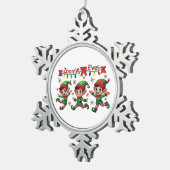Zoomie Elves Christmas Tin Sneeuwvlok Ornament (Rechts)