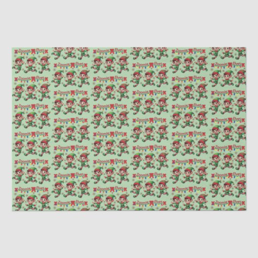 Zoomie Elves Christmas Tissuepapier (Voorkant)