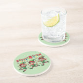 Zoomie Elves Christmas Zandsteen Onderzetter (Zijkant)