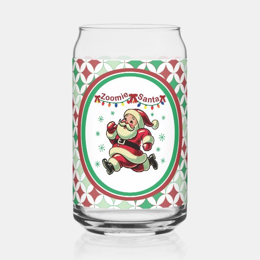 Zoomie Kerstman Kerstmis Blikvorm Glas (Voorkant)