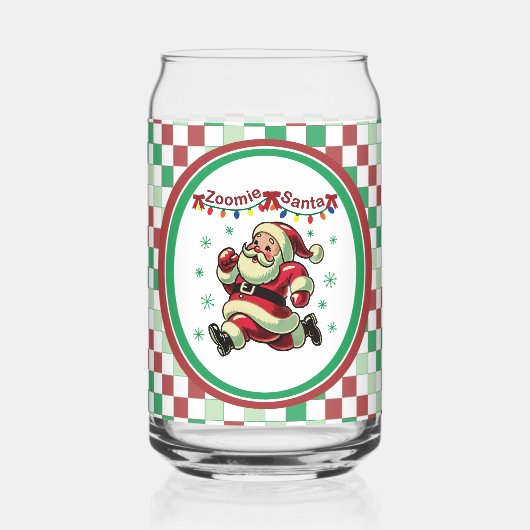 Zoomie Kerstman Kerstmis Blikvorm Glas (Voorkant)