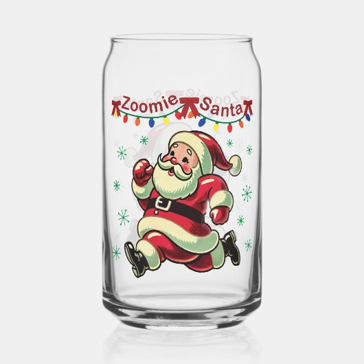 Zoomie Kerstman Kerstmis Blikvorm Glas (Voorkant)